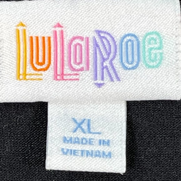 Lularoe size Xl black shirt, 3/4 sleeves with bright colorful Aztec designs EUC - Picture 9 of 9